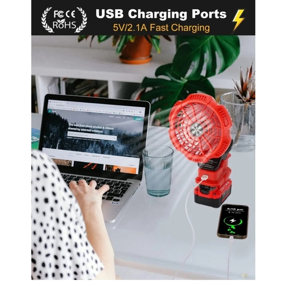 Portable Clip on Fan for Craftsman V20 Battery w/3 Speed (battery not included) - Picture 11 of 17